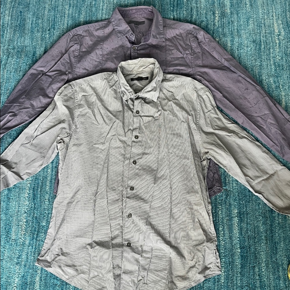 Varvatos (2) Button down shirts wire collar slim fit  size medium